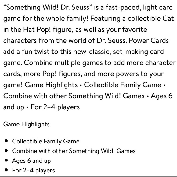 NIB Funko Games: Something Wild Dr. Seuss Card Game - Picture 6 of 6